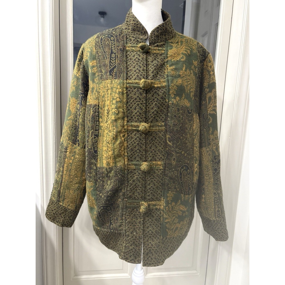 Vintage White Stag paisley tapestry blazer jacket Size Small Pockets